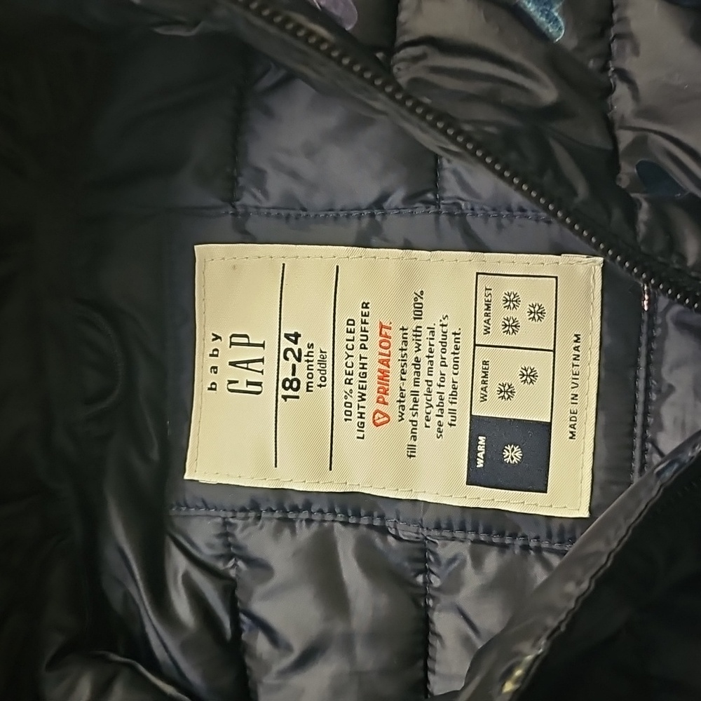 Kids Puffer Jacket with Heart Print - Picture 4 of 4
